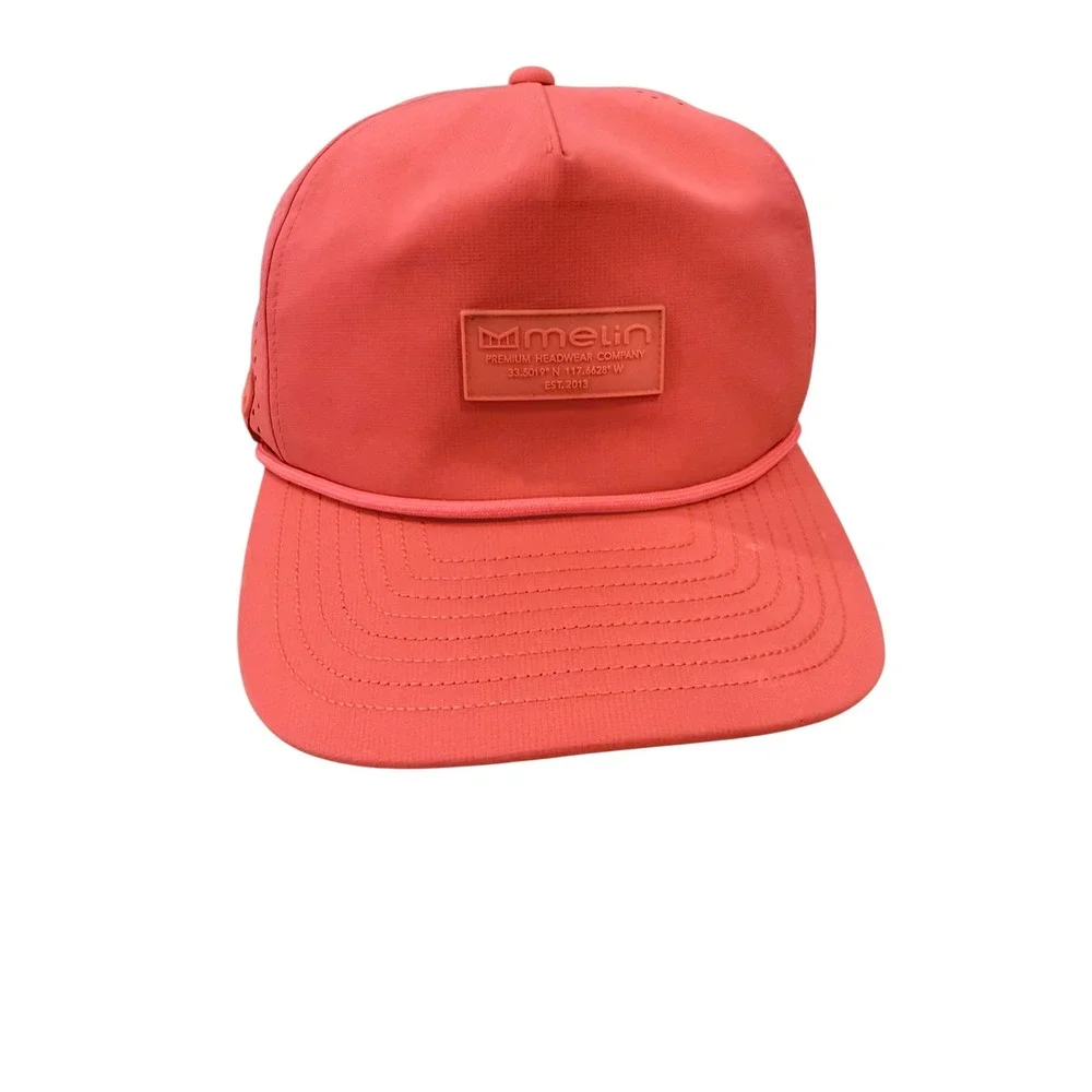 Melin Coronado Hydro Hat Mens Coral Neon Orange Water Resistant Snapback Classic